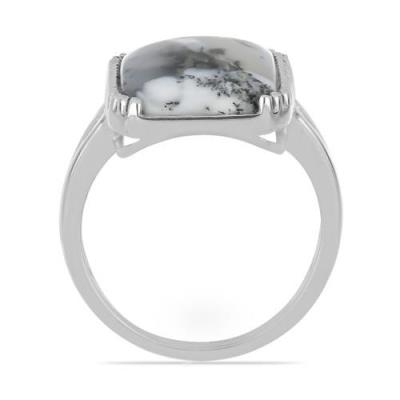 BUY STERLING SILVER NATURAL DENDRATIC AGATE GEMSTONE BIG STONE RING